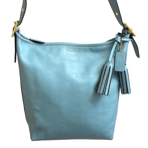 Coach 19889 blue leather legacy duffle bag RARE